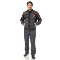 Костюм мужской БРЕНД-1 (куртка + брюки, пл. 240 гр/м2) цвет тёмно-серый/чёрный